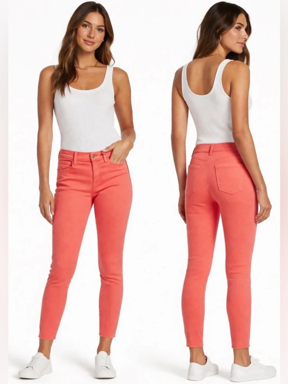 J Brand Mid Rise Crop Skinny Raw Hem Kalani  Size 31 Modern Preppy Clean Girl‎